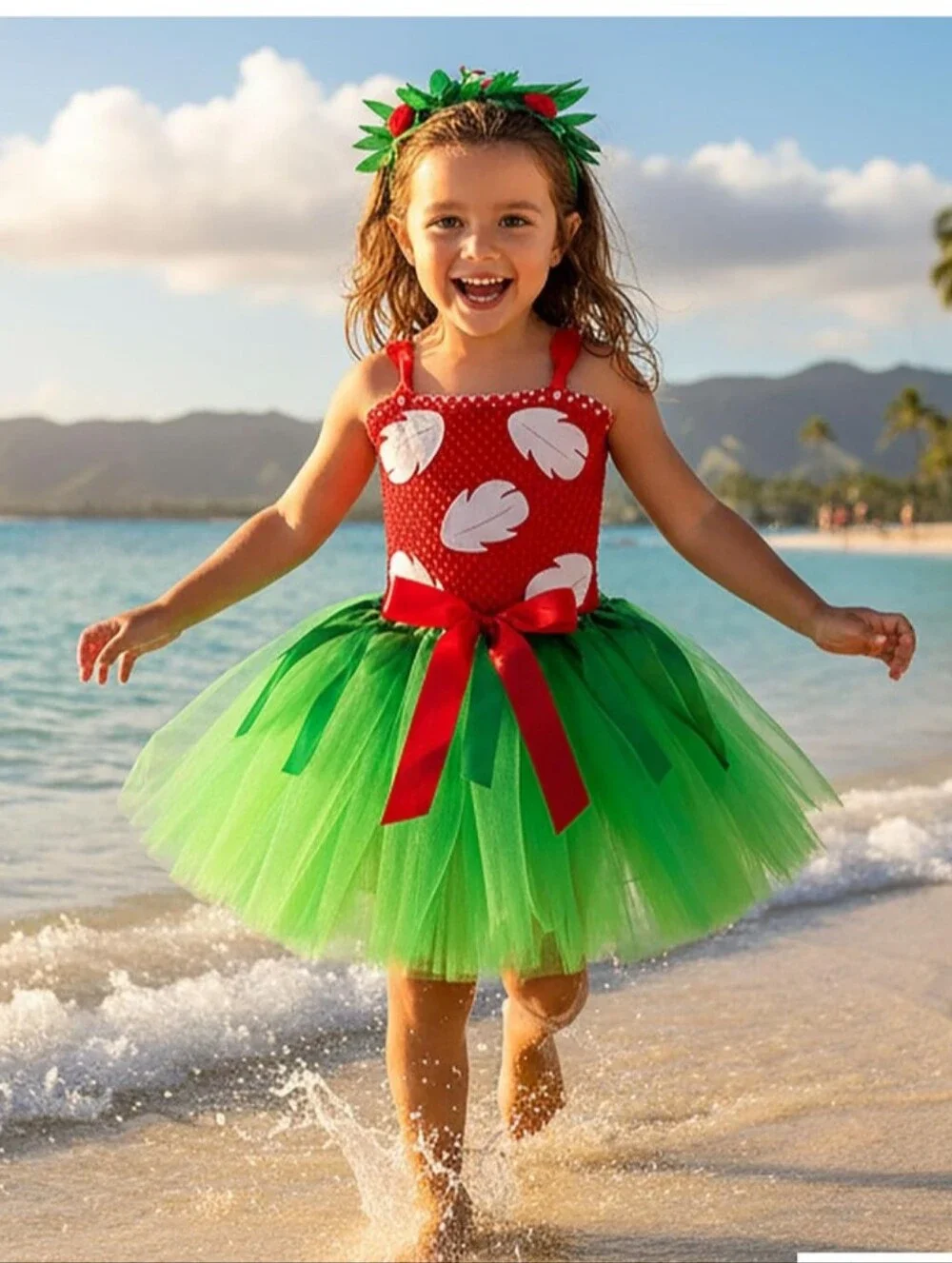 Disney Lilo & Stitch Tutu Dress with Hawaiian Headband!